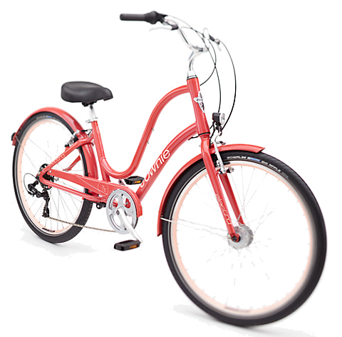 pink townie bike